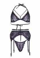 Bra top, garterbelt & string  