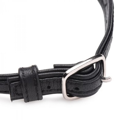 Heart Lock Leather Choker with Lock and Key 