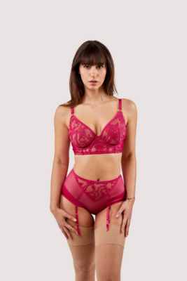 Lyra Pink Longline Embroidery Bra 