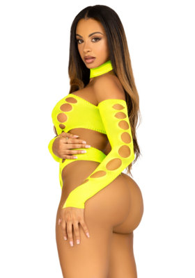 Seamless thong back bodysuit yellow 