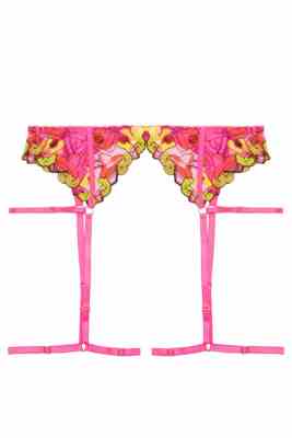 Magda Pink Neon Cocktail  Suspender Belt 