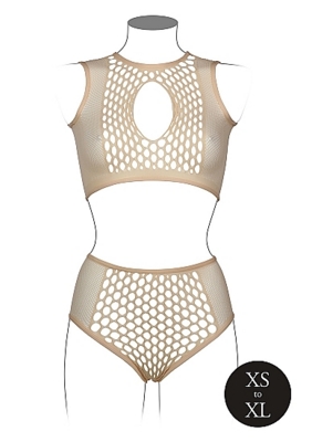 Duo Net Key-Hole Bra Set -  - Sandy Beach 