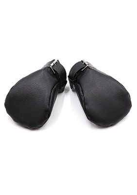 Ouch Puppy Play - Neoprene Lined Fist Mitts - Black 