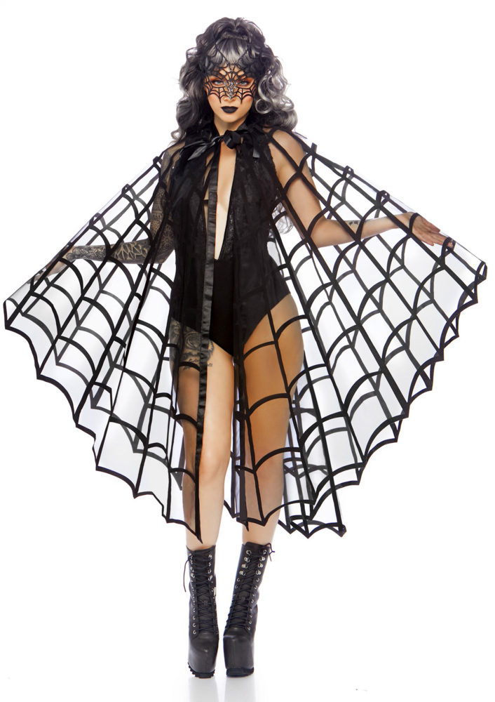 Velvet flocked web cape  