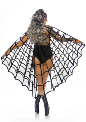 / Velvet flocked web cape