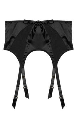 Etta black mesh and satin suspenderbelt 