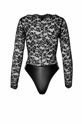 Psyche bodysuit of lace and wetlook 