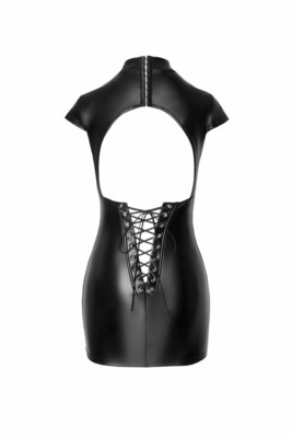 Fantasy wetlook mini dress with lace up back 