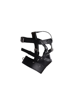 Head Harness with Zip-up Mouth and Lock  