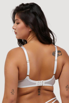 Ramona Strap Detail Illusion Mesh Bra white 