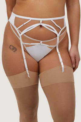 Ramona Strap Detail Illusion Mesh suspender white 