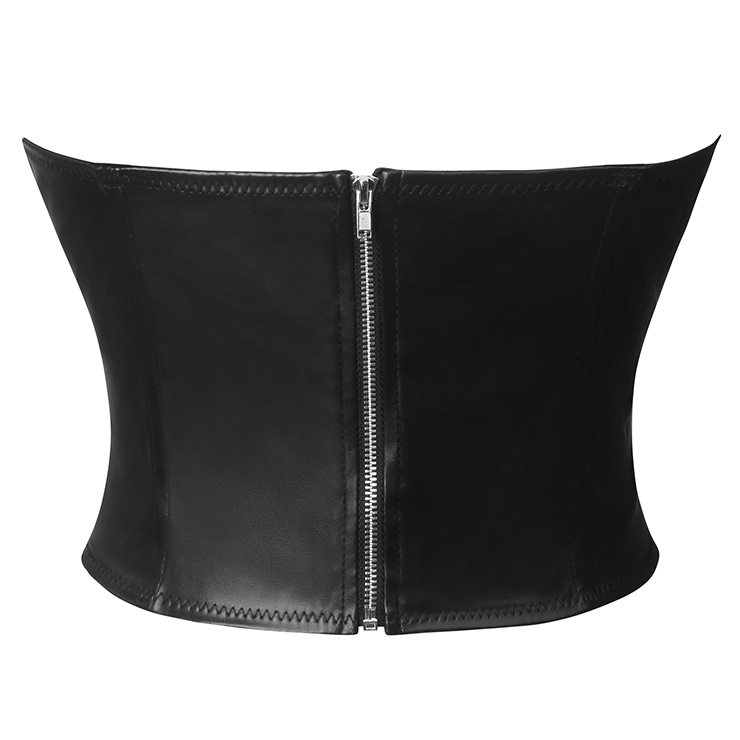 Leather Bandeau  Corset Cropped Top  