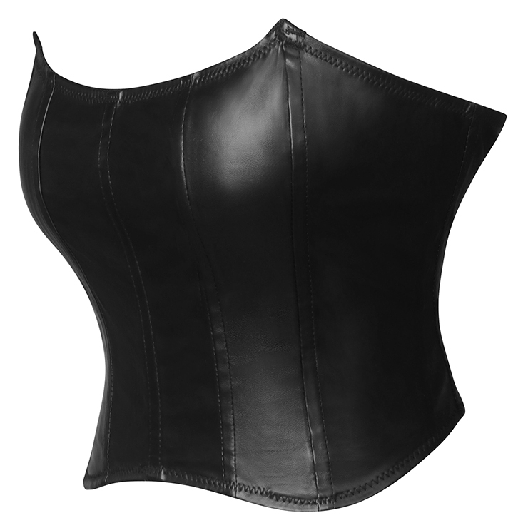 Leather Bandeau  Corset Cropped Top  