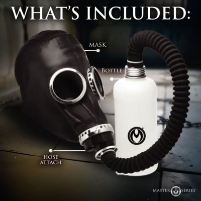 / Dark Inhaler Gas Mask with Bottle