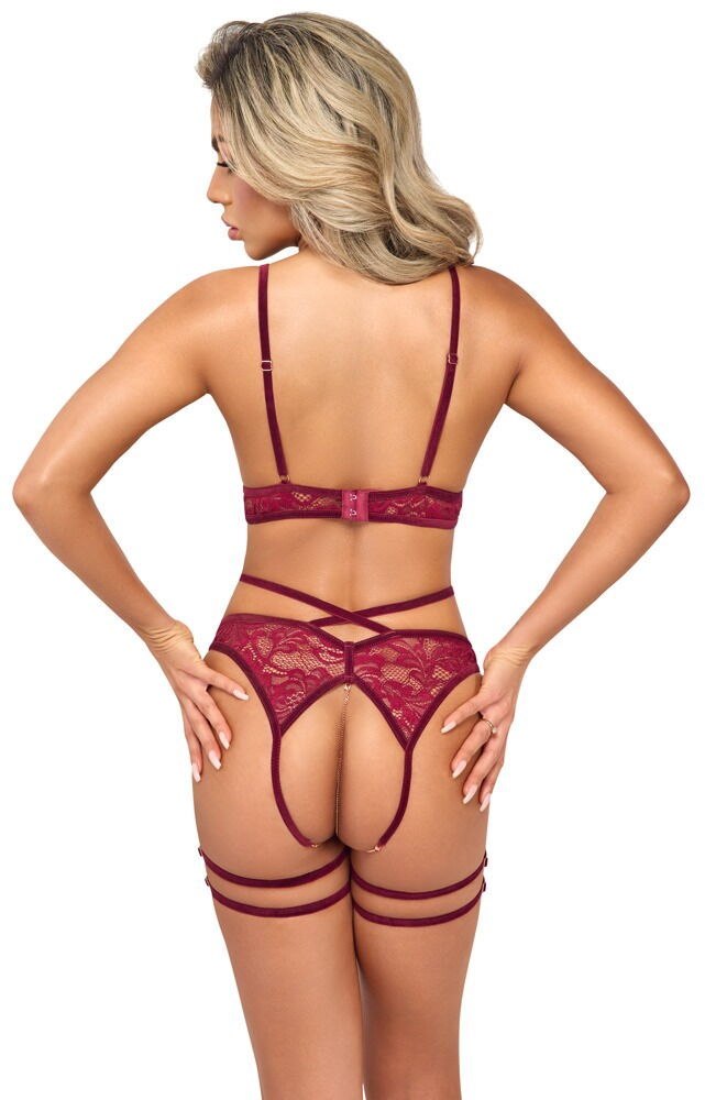 Burgundy lace set  