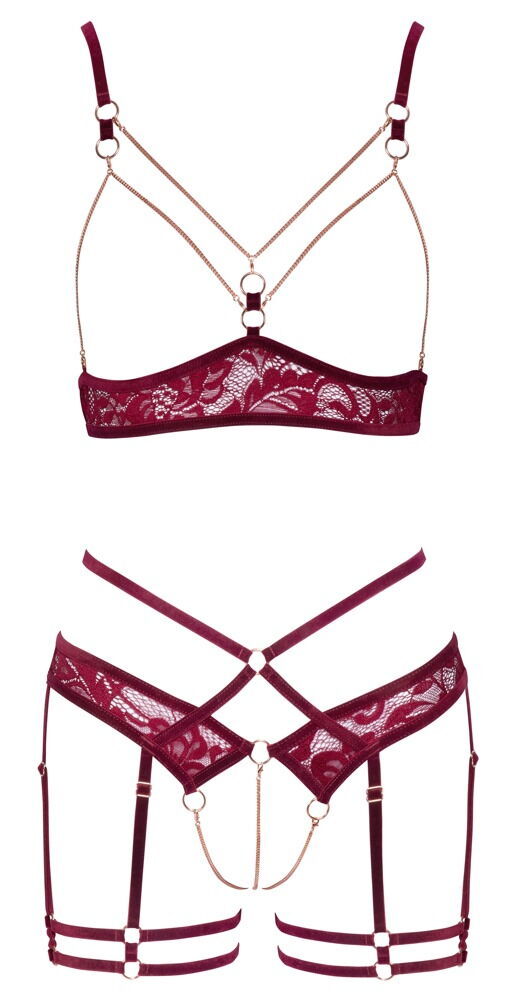 Burgundy lace set  