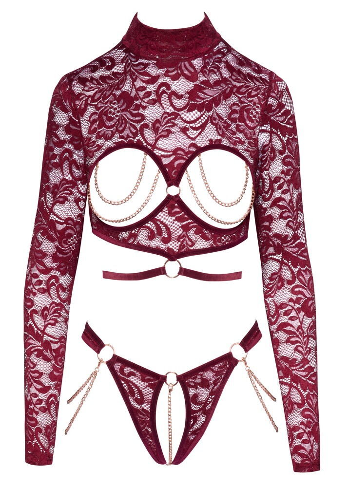 Burgundy lace long sleeve   