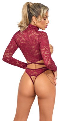 Burgundy lace long sleeve  