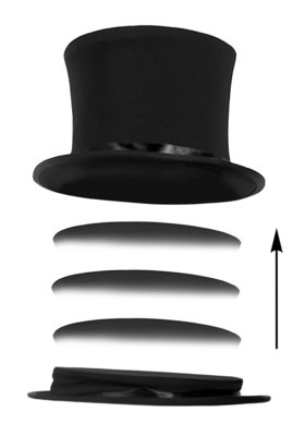 / Deluxe collapsible top hat.