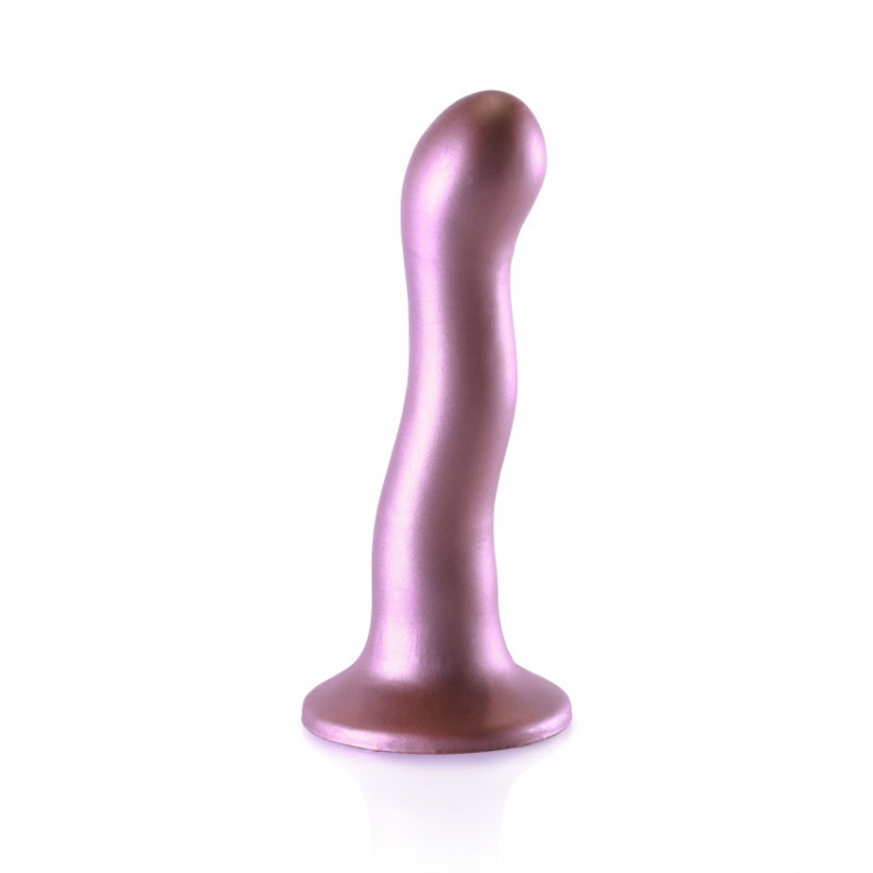 Ultra Soft Silicone Curvy G-Spot Dildo - 7'' / 17 cm - Rose Gold  