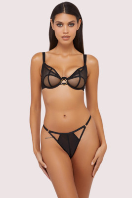 /  Emilia Black Mesh Double Ring Bra