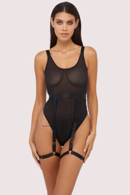 Dolly Black Thick Strap Bodysuit 