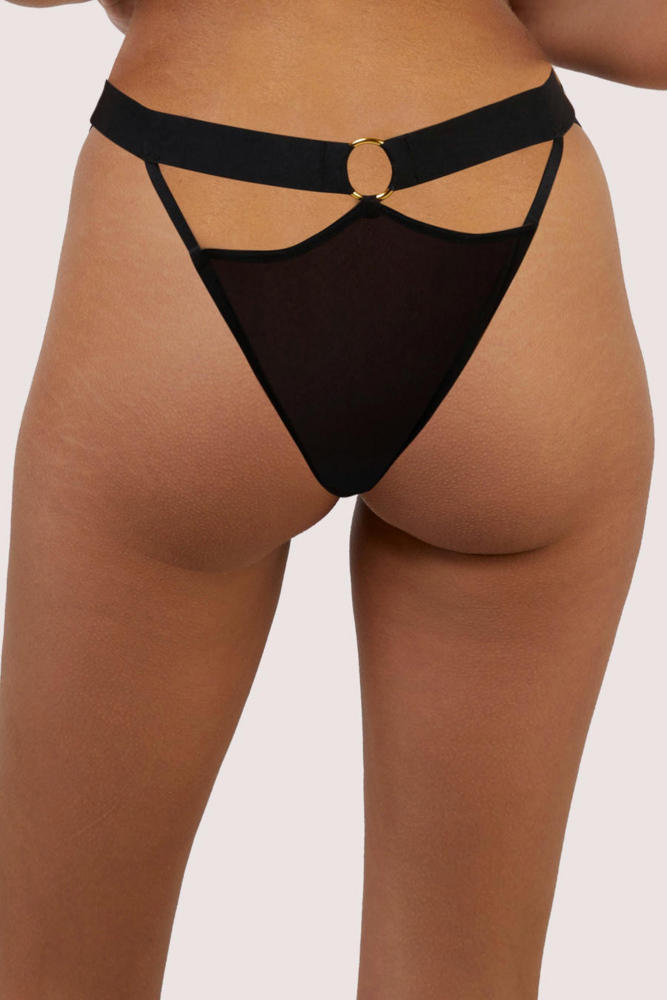 Etta black mesh elastic brief  