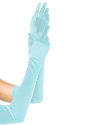  Extra Long Satin Gloves light blue