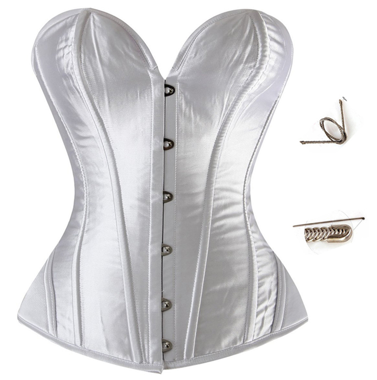 Metal Boned Corset White  