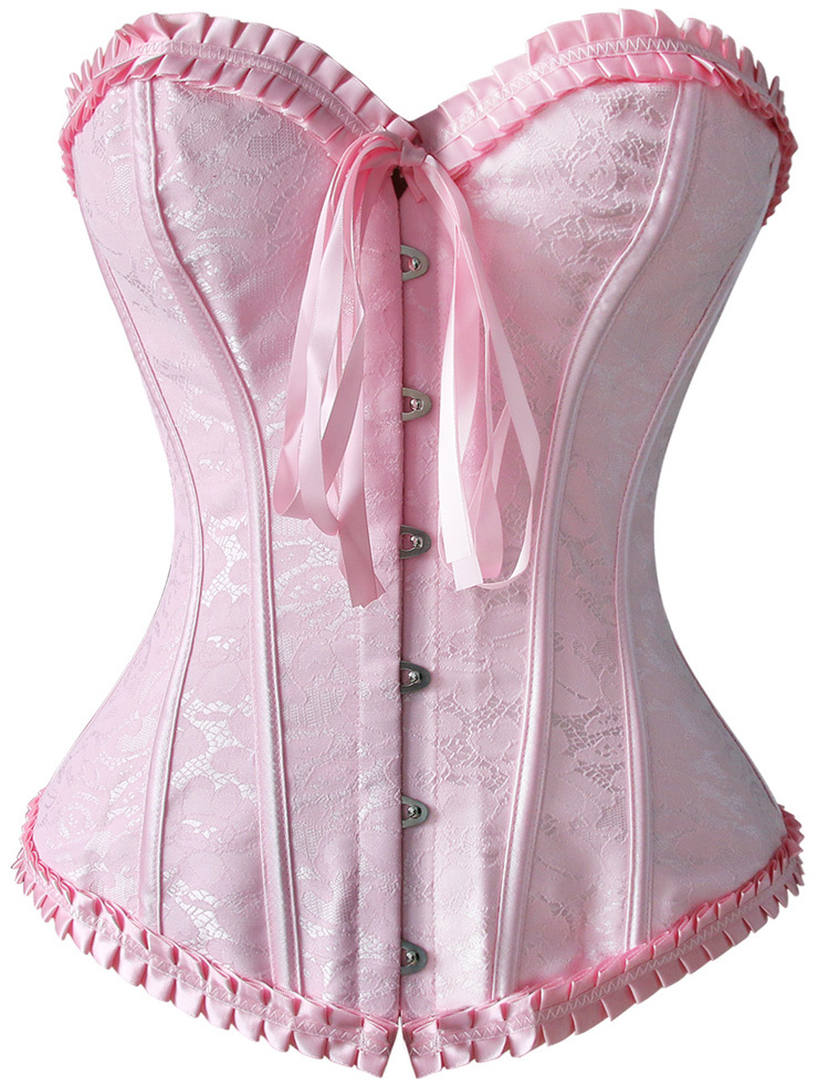 Strapless Pink Burlesque Corset  