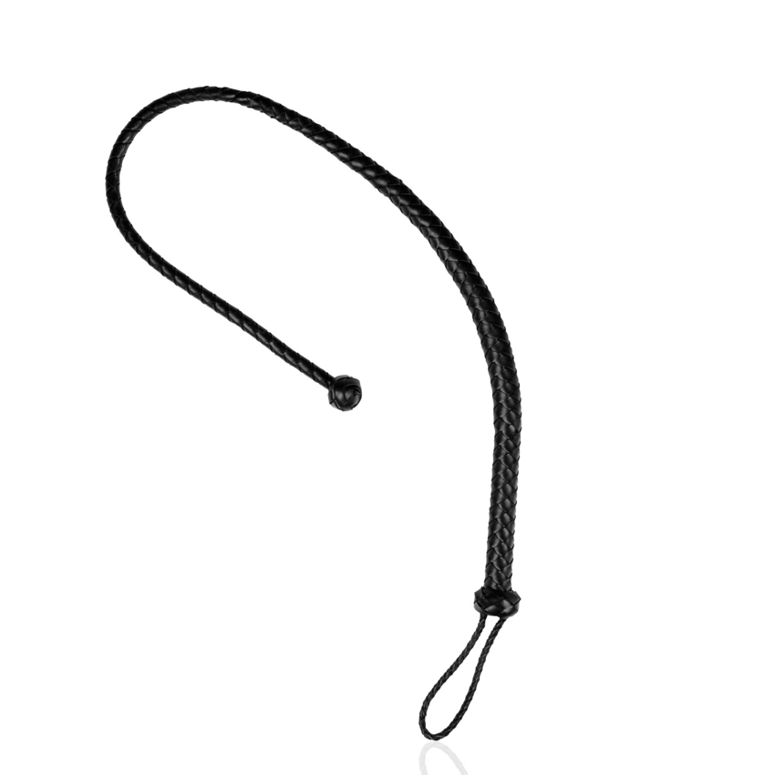 PU Leather Whip with Knot Detail - Black  