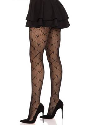 Love Struck Heart Net Pantyhose 