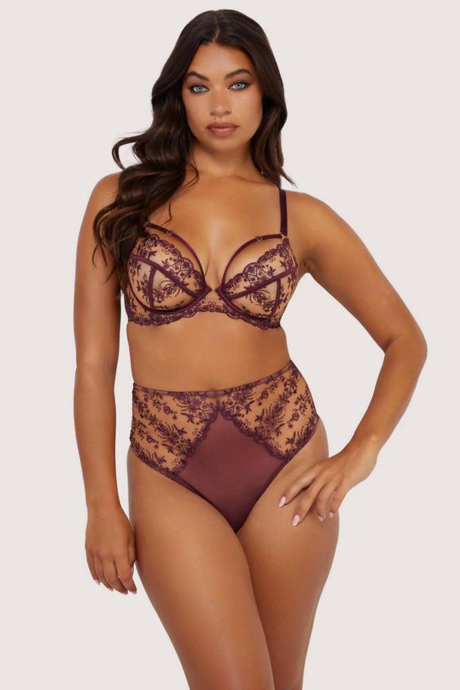 Cassia Wine  High Waisted Thong  