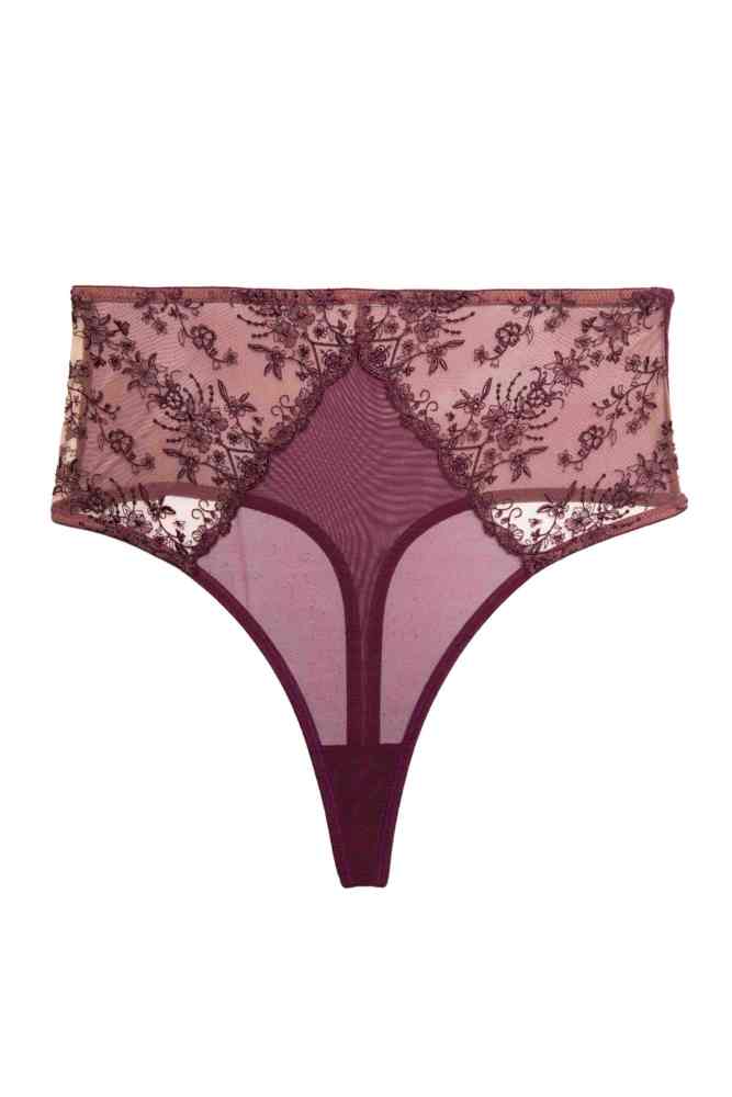 Cassia Wine  High Waisted Thong  