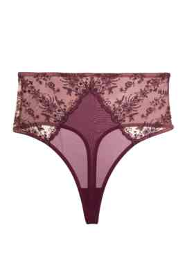 Cassia Wine  High Waisted Thong 