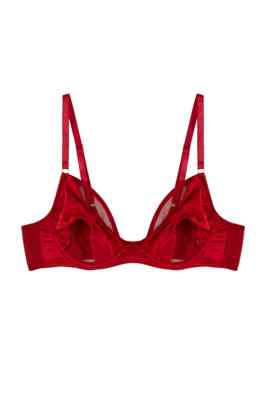 / Annette Red Satin Bow Cup Bra