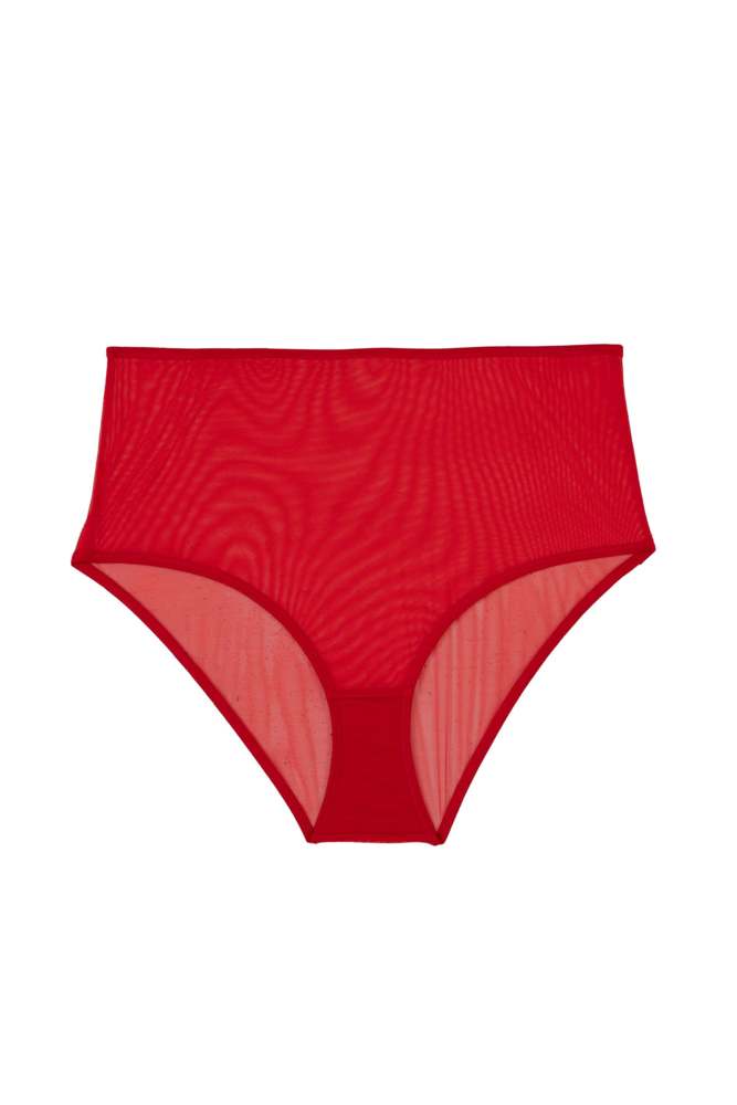 Annette Red Classic High Waist Brief  