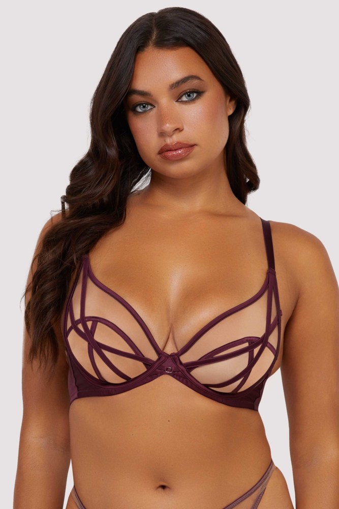 Ramona wine Mesh Bra  