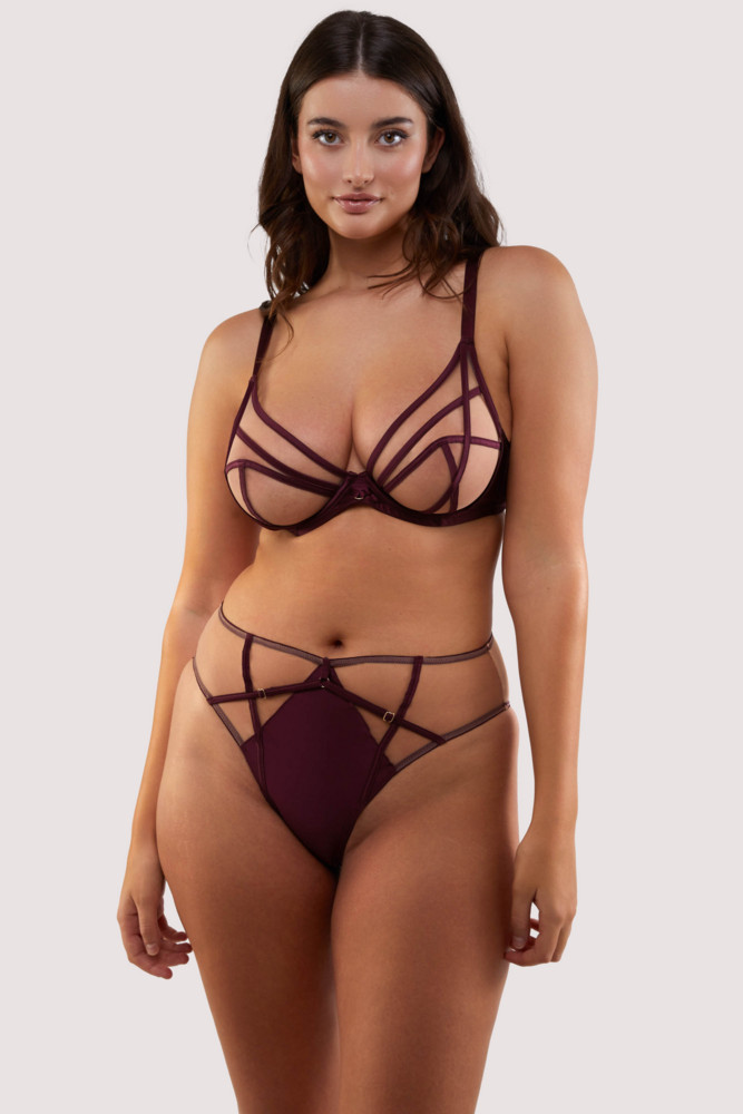 Ramona wine Mesh Bra  