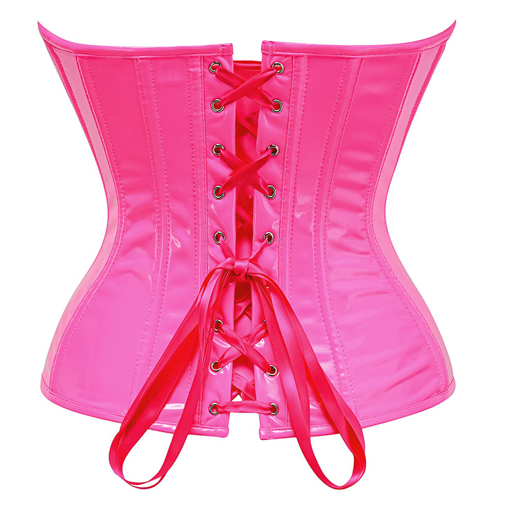 PVC corset, hot pink  