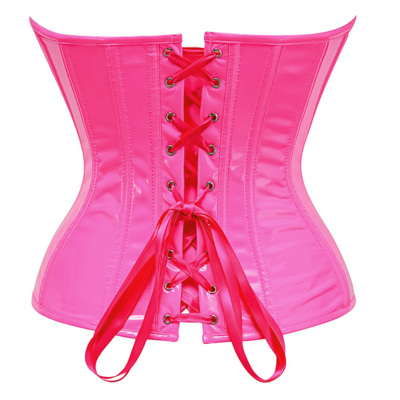 / PVC corset, hot pink