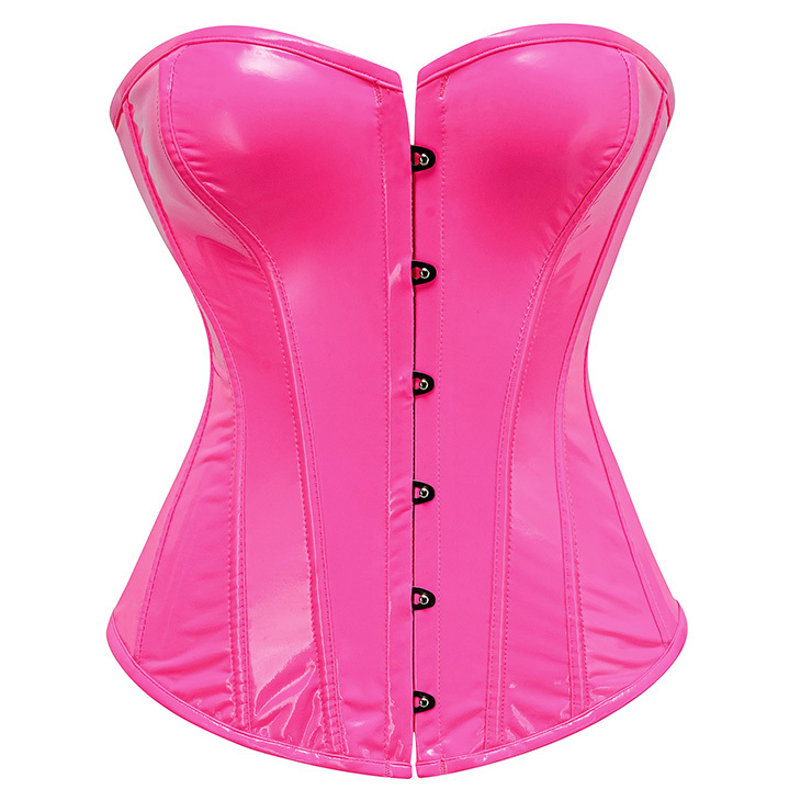 PVC corset, hot pink  