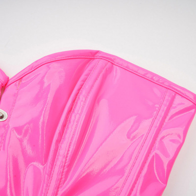 PVC corset, hot pink 