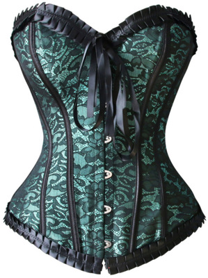 / Green Burlesque Corset 