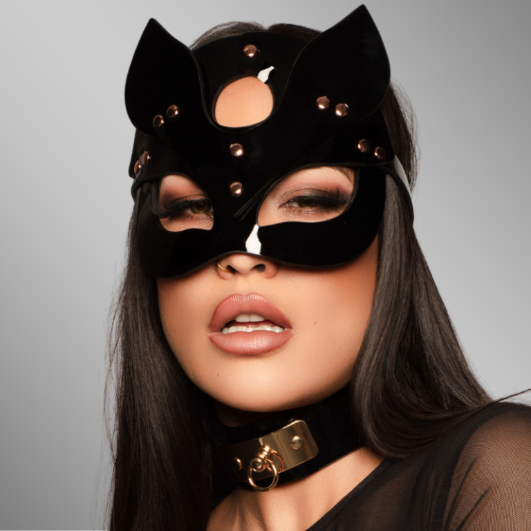  High Gloss Cat Mask Deluxe – Black/Gold  